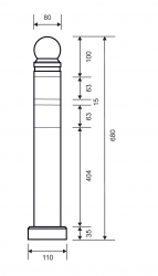 Flexi-Poller mit Kugel elastisch und anfahrbar, Ø 80 mm